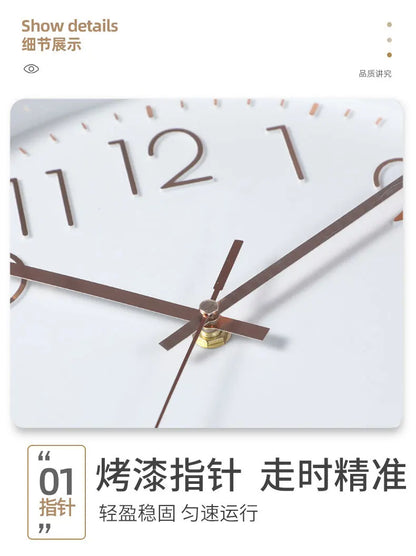 [12 Zoll 30 cm] Modische, leise, nicht tickende Wanduhr, kreative dreidimensionale Wanduhr mit digitaler Skala für Wohnzimmer und Schlafzimmer