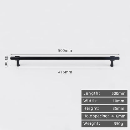 KEDLO Solid Brass Brushed Antique Brass Bronze 500mm Pull Drawer Knobs T Bar Kitchen Cabinet Handle