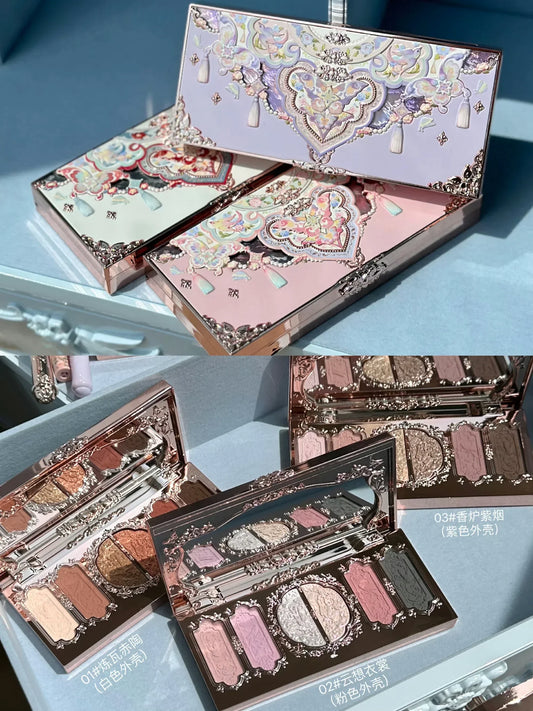 Flower Knows Butterfly Cloud Collar Collection Embossed Six-color Eyeshadow Palette Matte Shimmer Glitter Eye Makeup Cosmetics.