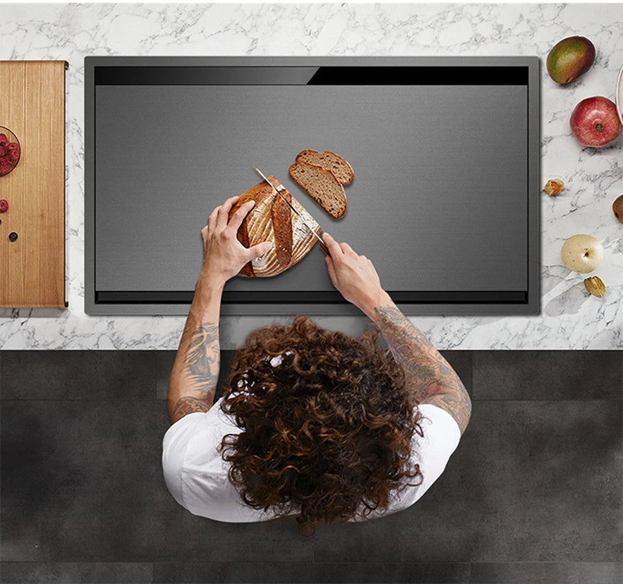 ASRAS Nanometer Black Flip Cover Hidden kitchen Sink 304 Stainless Steel 4mm Thickness Handmade Stepped Sinks Cup Rinser Sinks