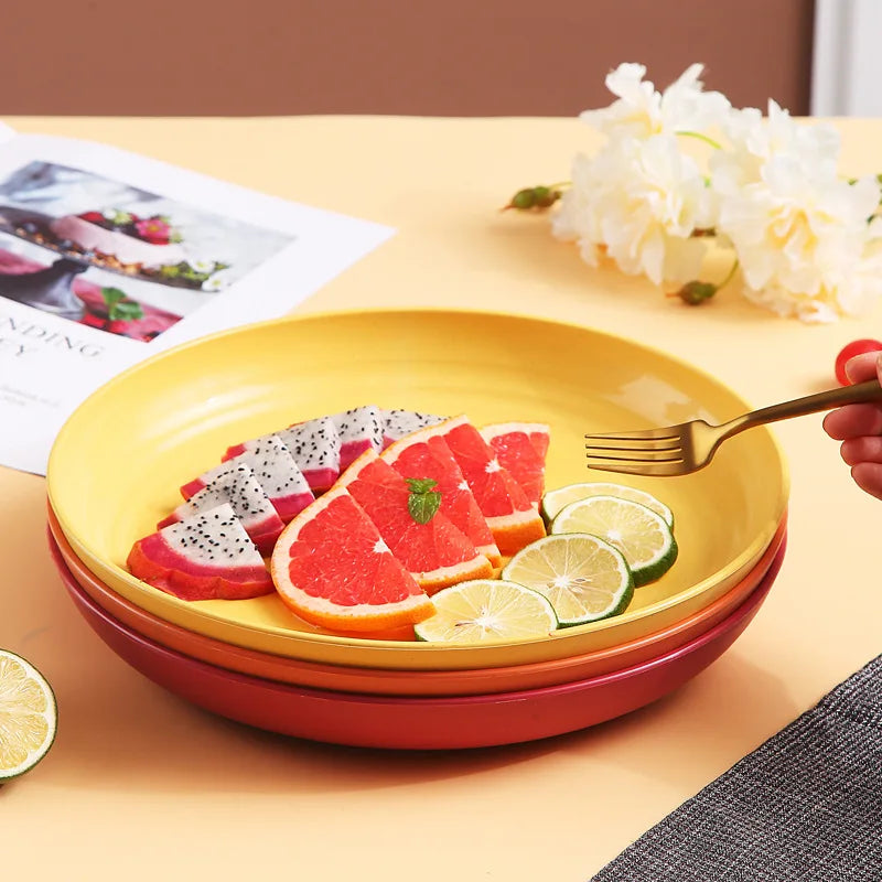 Dinner Plates Wheat Straw Eco Friendly BPA Free Biodegradable Picnic Kids Fruit Snack Plate Bone Dishes Kitchen Accessories.