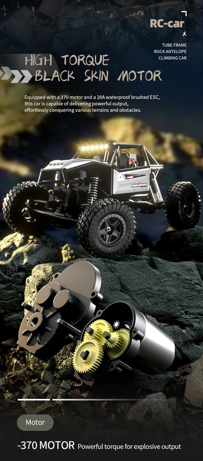 1/18 RC Climbing Car 4WD Off-road Remote Control Vehicle RTR Rock Crawler Big-wheel 4x4 Electric Truck Model Toys for Kids.