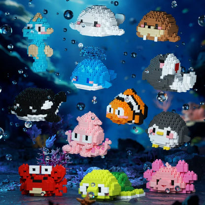 Marine Animals Micro Particle Building Blocks Toys for Children 6 to 10 Years Animal Diy Assembled Toys Puzzle Games Child Gifts.