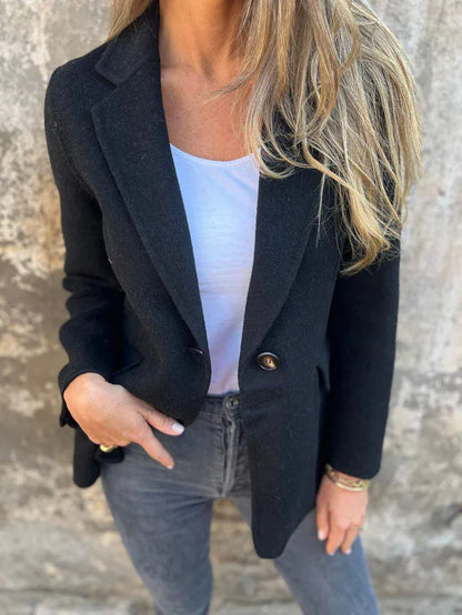 2025 neue Mode Herbst und Winter frauen Mäntel und Jacken Casual Button-Down Einfarbig Wolle Blazer frauen Kleidung.