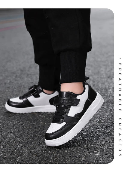 White Kids Sneakers Boys Sports Running Shoes Breathable Mesh Lightweight Comfortable Outdoor Tennis Casual Walking Shoes