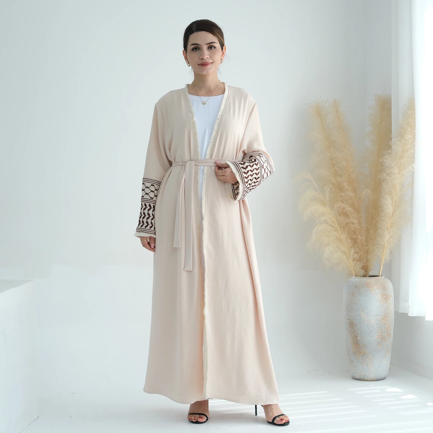 Ramadan Embroidery Muslim Modest Kimono Abaya Damen Dubai Luxury Islam Women Cardigan Dresses Kebaya Kaftan Robe Femme Musulman