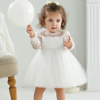 Baby Taufe Weißes Kleid Säuglingskleid Kleid Mädchen Party Geburtstag Hochzeit Prinzessin Kleid Für Kinder Erstkommunion Leistung 0-24M.
