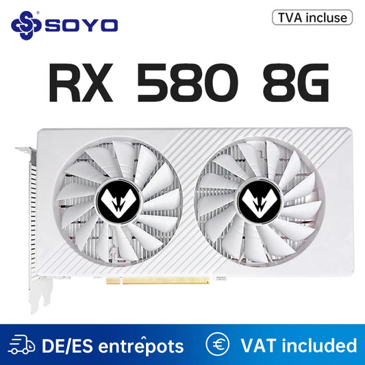 SOYO Graphics Cards Radeon RX580 8G GDDR5 Memory Video Gaming Card PCIE3.0x16 GPU Desktop Computer Components AMD RX 580 8G.