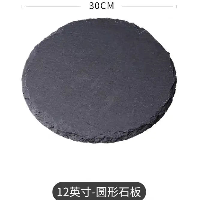 Japanese And Korean Style SLATE Plate Dessert Sushi Flat Western Food Black SLATE Plate Tableware