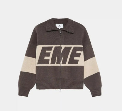 Autumn/winter Streets Casual Loose Retro Embroidered Top Hip-hop Oversized Sweater American Fashion Brand Zipper Cardigan Unisex