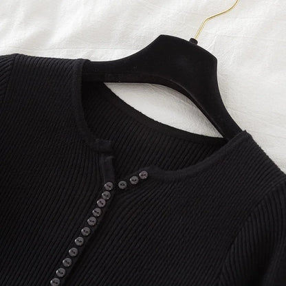 2026 weibliche Casual Tops Pullover Frauen Herbst Winter Gestrickte Dünne Pullover Feste Taste Volle Hülse V-ausschnitt Pullover