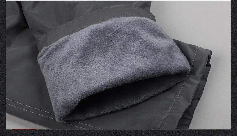 Autumn Winter Mens Cargo Pants Fleece Warm Trousers Cotton Pants Insulated Hiking Running Pants Man Multiple Pockets.