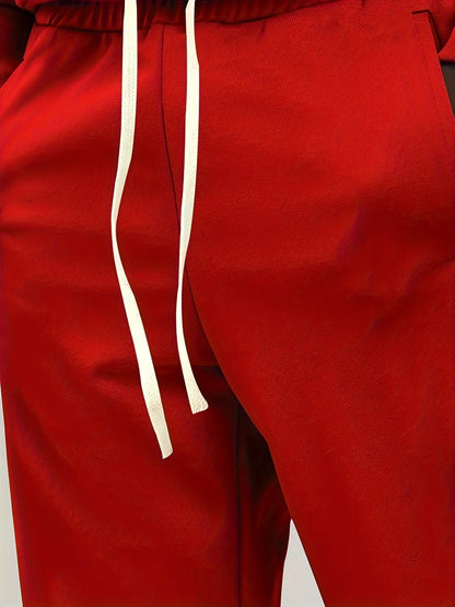 2025 Europe and the United States Spring and Autumn Outdoor New Leisure Men's Sports Suit Color Contrast Outdoor Men's 2 Pieces