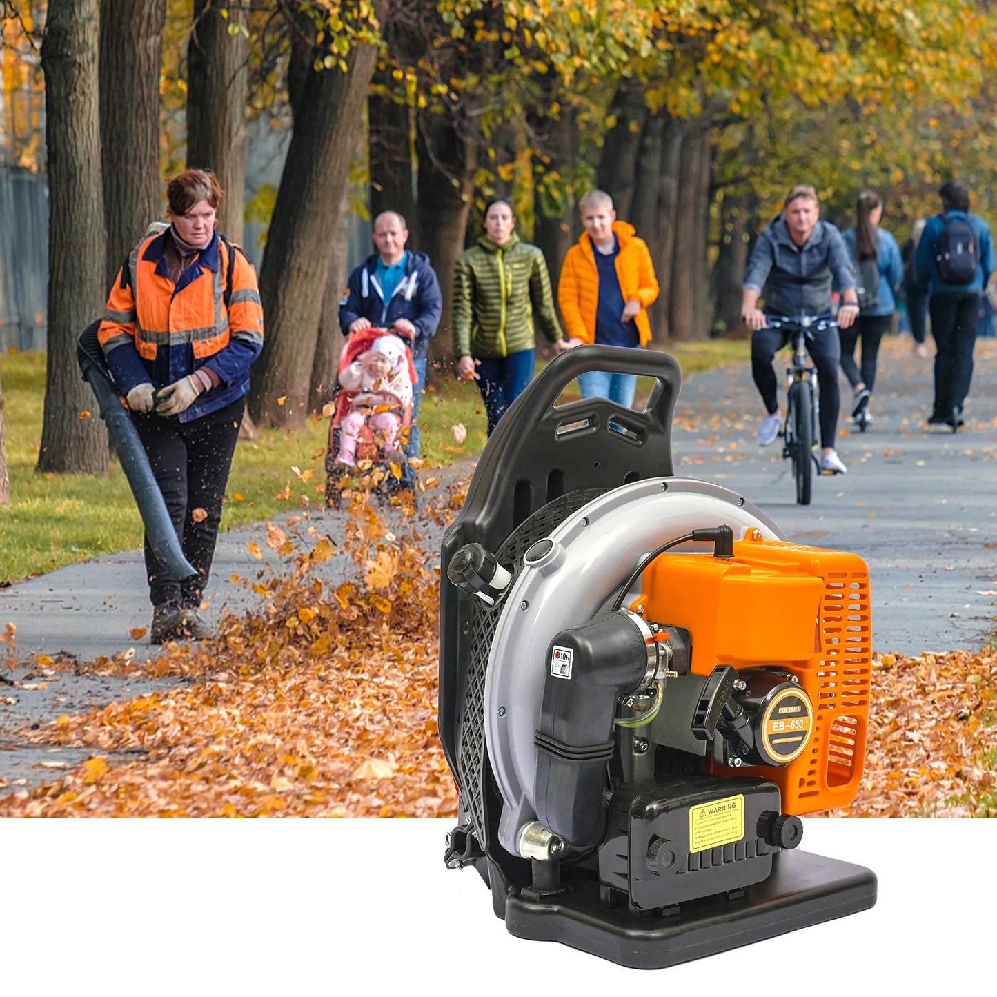65cc 2-Takt Benzin Rucksack Blatt luftgekühltes Gebläse kommerzielles Gartenhof Werkzeug 2,7 kW U/min