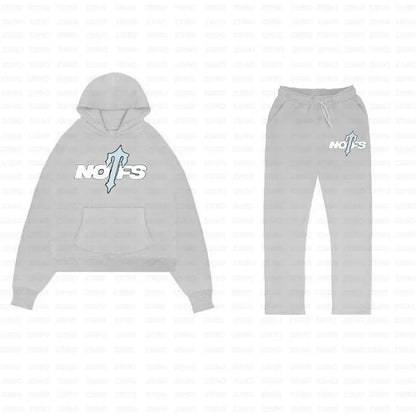 Streetwear Sportswear Set NOFS Printed Loose Hoodie Sweatshirt Men Women Casual Pants Autumn Winter Fashion Outfit.