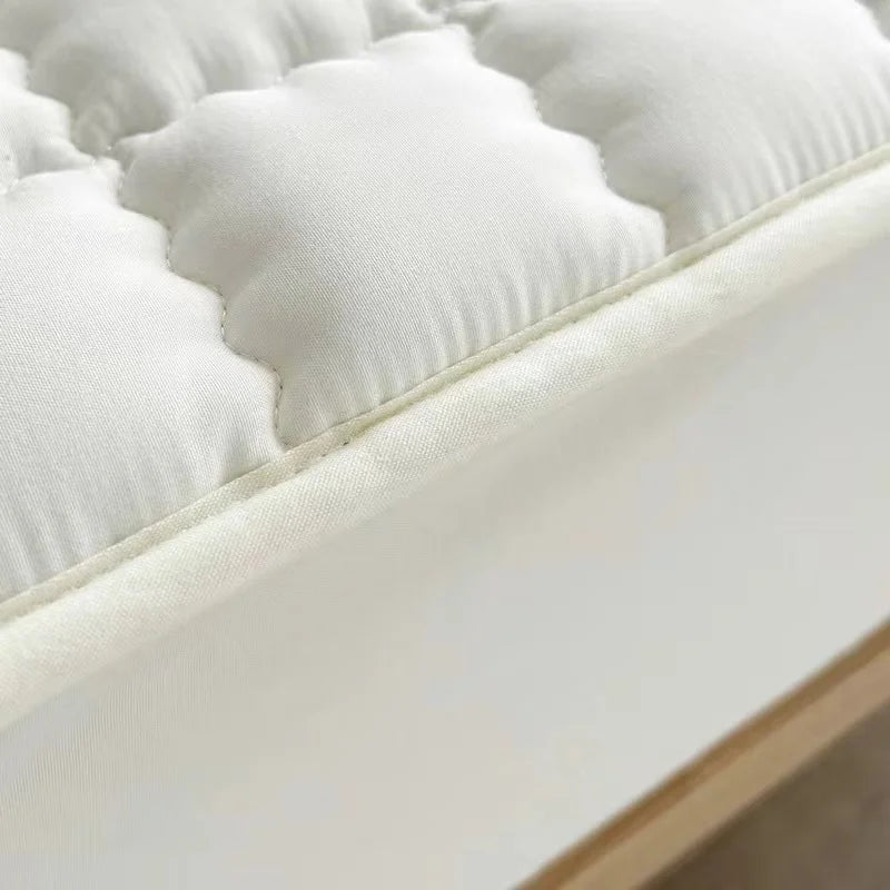 Waterproof Quilted Mattress Cover Solid Color Mattress Protector Cover for Bedroom Anti-bacterial Bed Cover no pillowcase.