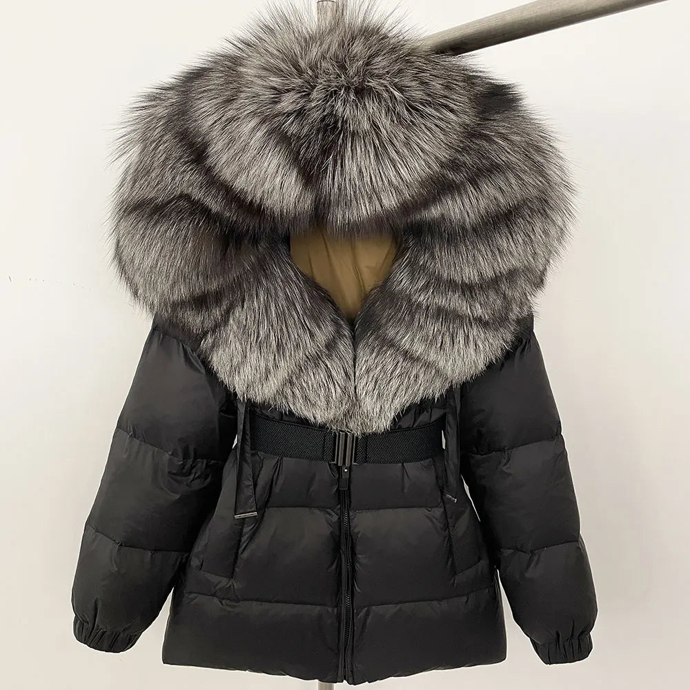 OFTBUY 2025 Winter Kleidung Puffer Jacke Frauen Echt Fox Pelz Mit Kapuze Dicke Warme 90% Weiße Ente Unten Mantel Weibliche Parkas wasserdicht