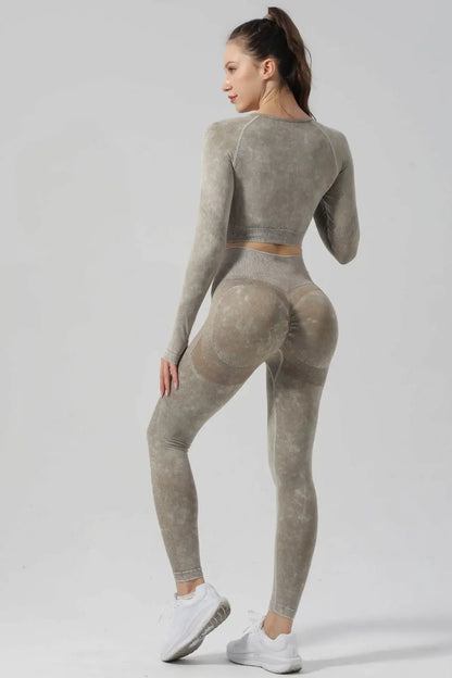 High Waist Yoga Pants Sand Washed Seamless Peach Butt Fitness Sportswear Tight Long Trousers for Women Autumn Season