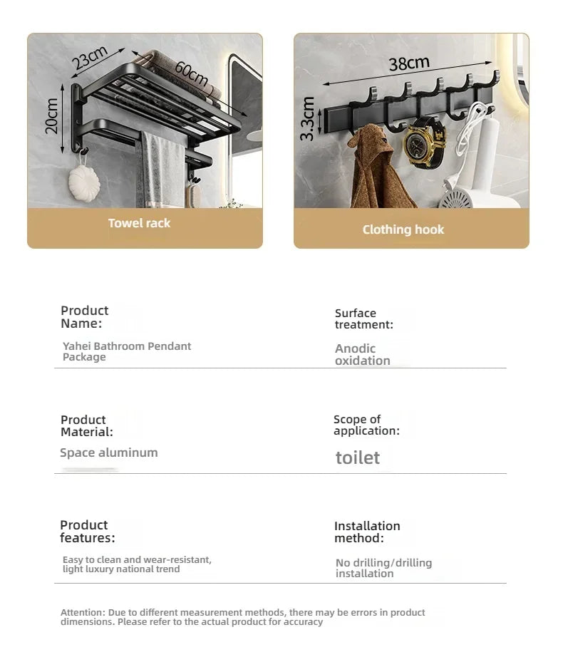 Beliebter Stil, 40/50 cm, selbstklebende Wandhalterung für Badezimmer, wasserdicht und rostfrei, Aufbewahrungsregal mit Haken, Handtuchhalter