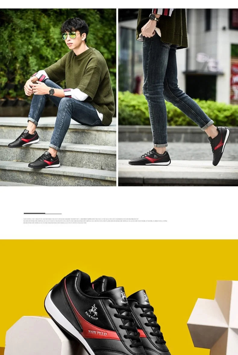 Men Shoes Flat Sports Shoes Lightweight Flat Shoes Simple Fashion Travel Shoes Walking Leather Running Shoes Sneakers.