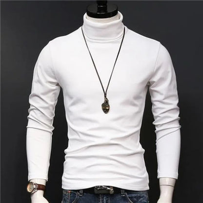 2023 new Sweater Men Solid Color Turtleneck Pullovers Pull Homme Men's cold Blouse Winter Long Sleeve T Shirts