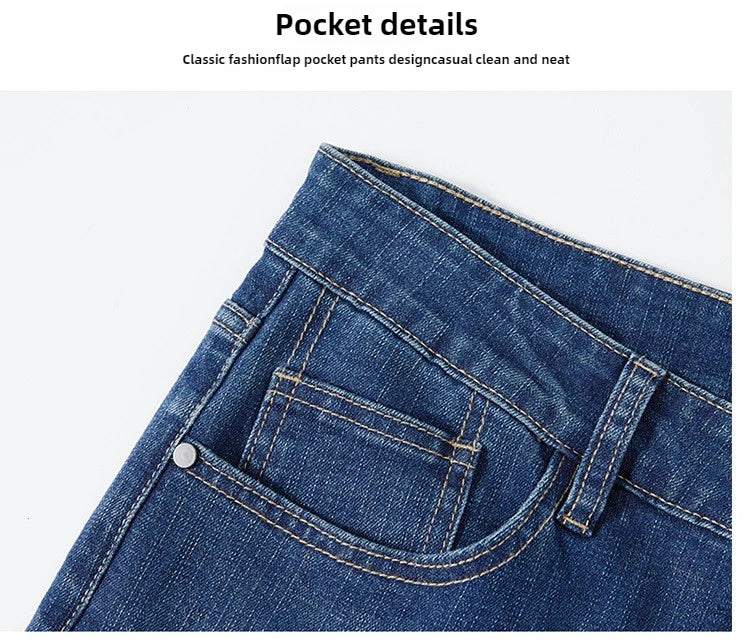 Tall Men Denim Pants Fleece Thick Warm Winter Stretch Jean Male Extra Long Length Leg Trouser 115cm 190cm Black Skinny Thin Slim