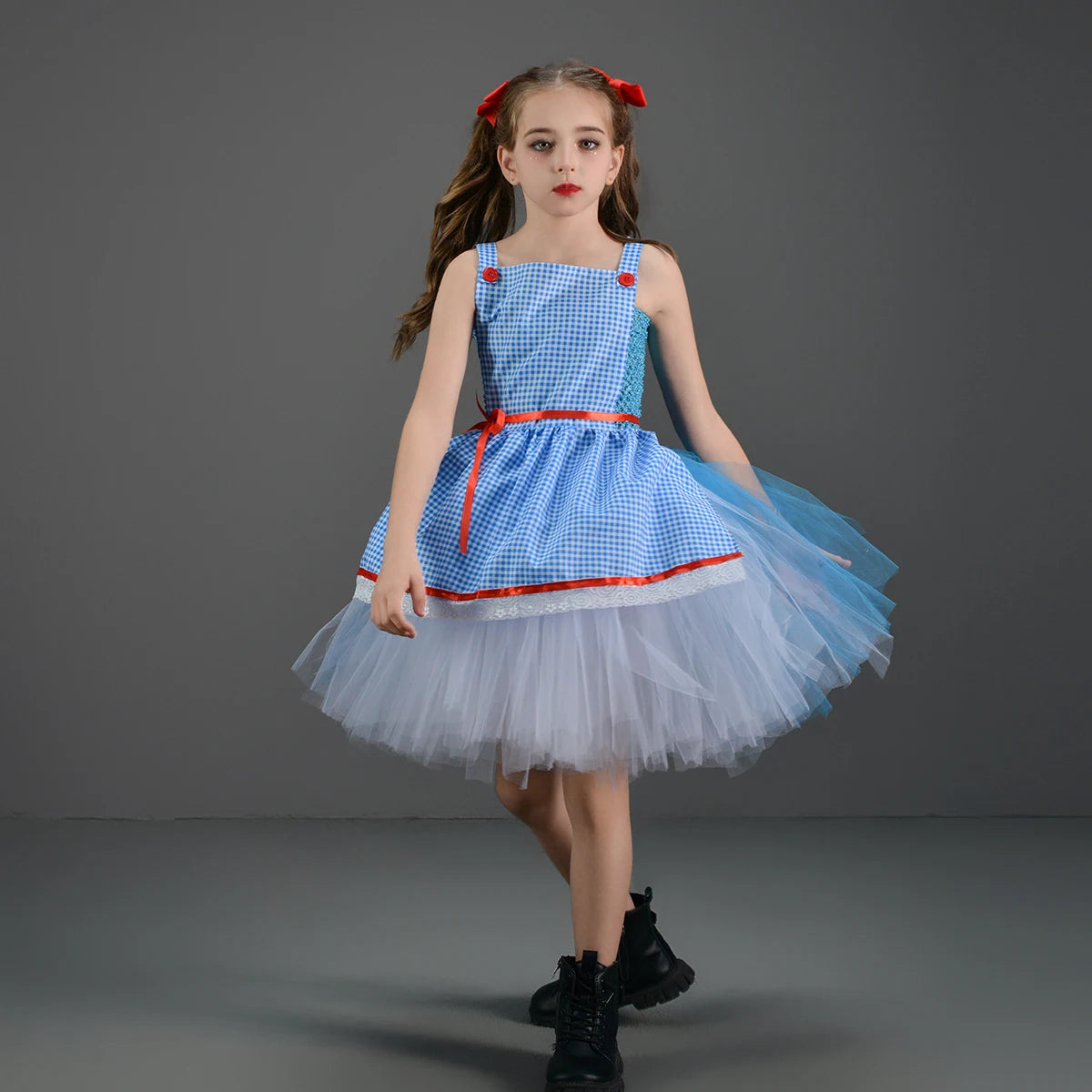 Kinder Mädchen Halloween Kostüm Zauberer von Oz Vogelscheuche Zinn Mann Löwe Hexe Prinzessin Tutu Kleid Rollenspiel Party Bühne Kleid Outfit.