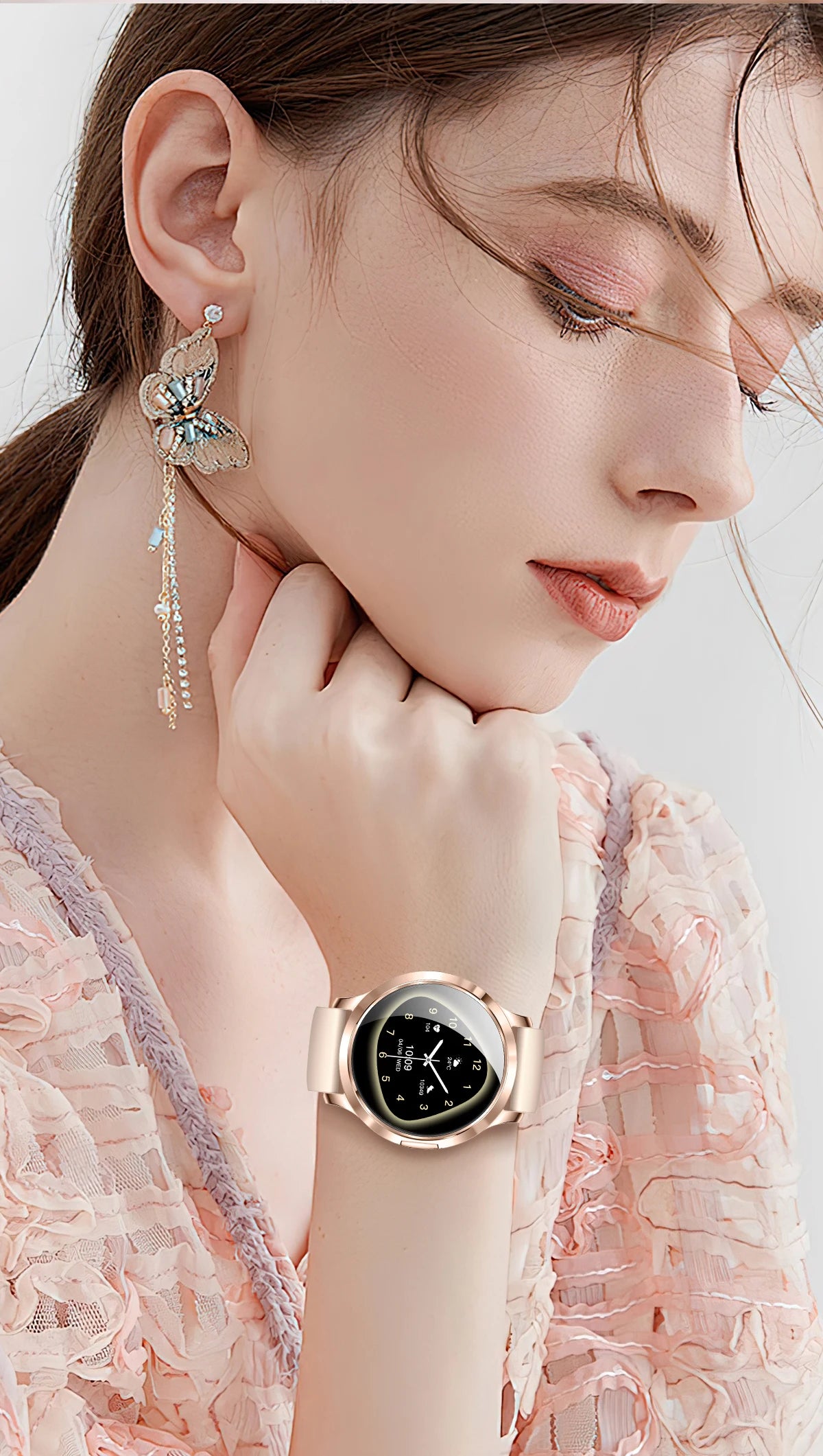 New Women Smart Watch 1.32"Ultra-thin AMOLED HD Screen Sport Fitness Bracelet Custom Watch Face Bluetooth Call Luxury Smartwatch