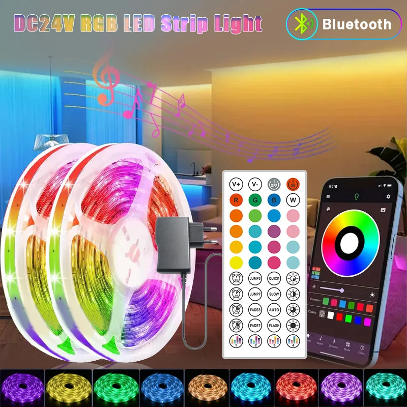 LED-Streifenlichter, 10 m, 20 m, 30 m, Musik-Synchronisierung, RGB-LED-Streifen, Klebeband, Lichter für Zimmer, Zuhause, Party, Dekoration, TV-Hintergrundbeleuchtung, flexibles Band.