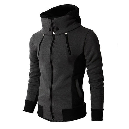 Zipper Men Jackets Autumn Winter Casual Fleece Coats Bomber Jacket Scarf Collar Fashion Hooded Male Outwear Slim Fit Hoody.