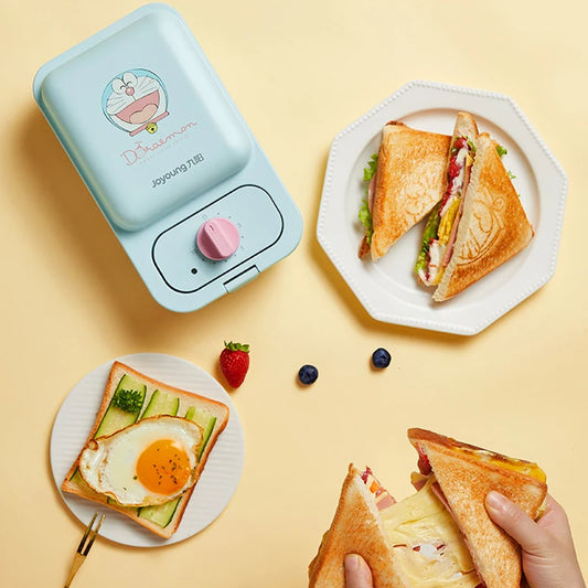 Cartoon Sandwich Machine Home Breakfast Waffle Maker Bread Machine Line Jiuyang Theme  Yellow Blue Timing Fried Eggs.