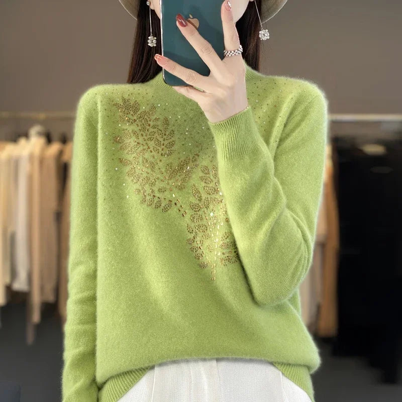 Frauen Pullover Dicke Warme Herbst Winter Mock Neck Mode Pullover Langarm Grundlegende Jumper Stricken Bodenbildung Shirt Koreanische Pullover.