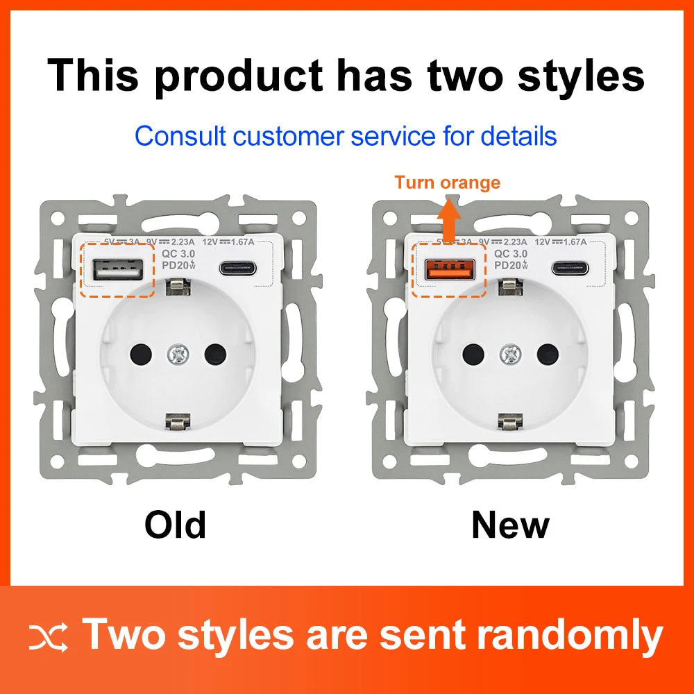 SRAN Eu-Steckdosen, 82/153/224 x 82 mm, schwarzes Panel aus Aluminiumlegierung, 16 A USB-Wandsteckdose Typ C, Heimbüro.