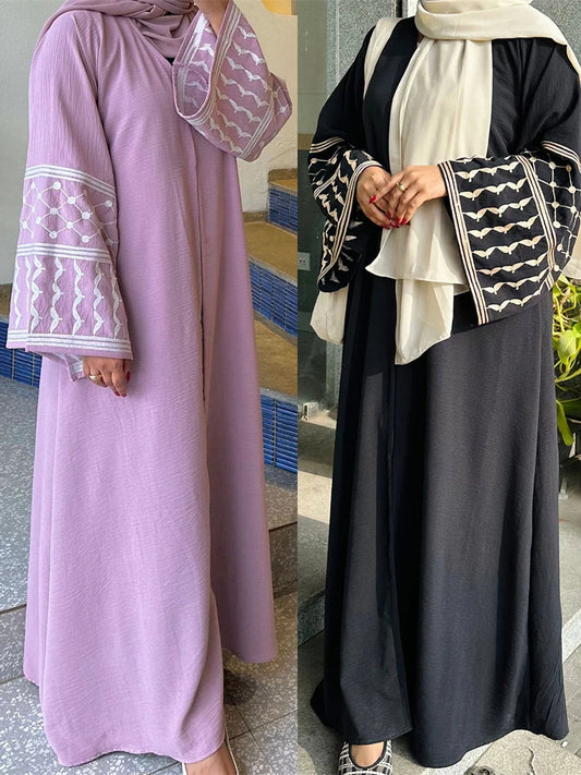 Butterfly Embroidered Open Kimono Abaya Dubai Luxury 2024 Islam Muslim Kaftan Modest Dress Kebaya Damen Robe Abayas For Women.