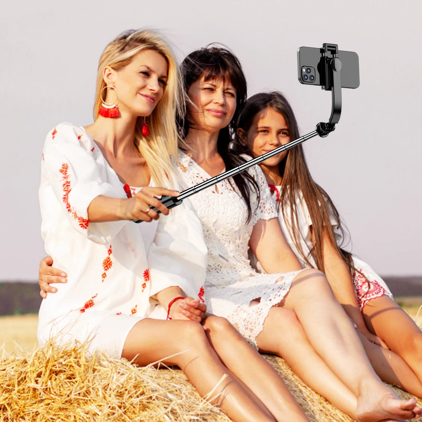 C01 Detachable Phone Clip BluetoothRemote Control Selfie Stick Tripod Portable Tripie Stabilizer Stand for Cell Phone.