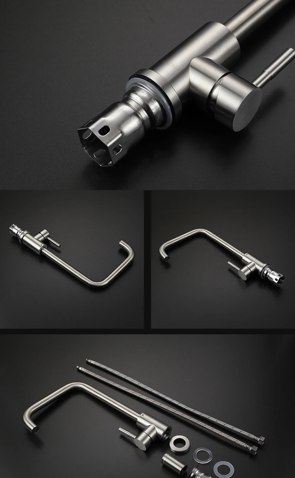 Black Kitchen Faucet Stainless Steel Kitchen Mixer Single Handle Single Hole Kitchen Faucet Brushed Nickle Mixer Sink Tap