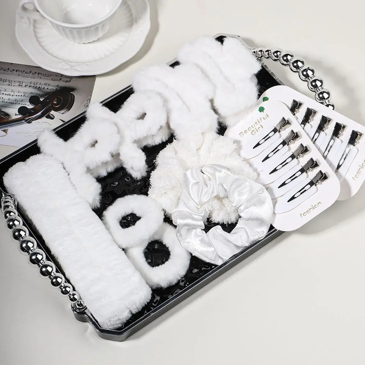 58-Piece Hair Accessories Set Butterfly End Hair Ties Shark Clip Flower Hair Grips Hair Bands Hair Accessories for Women Girls