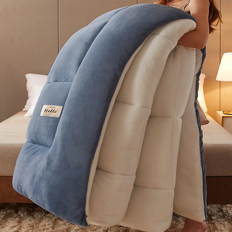 Lamb wool  - et winter thickened quilt super warm 5kg thick comforter winter spring autumn single double milk velvet  - et.