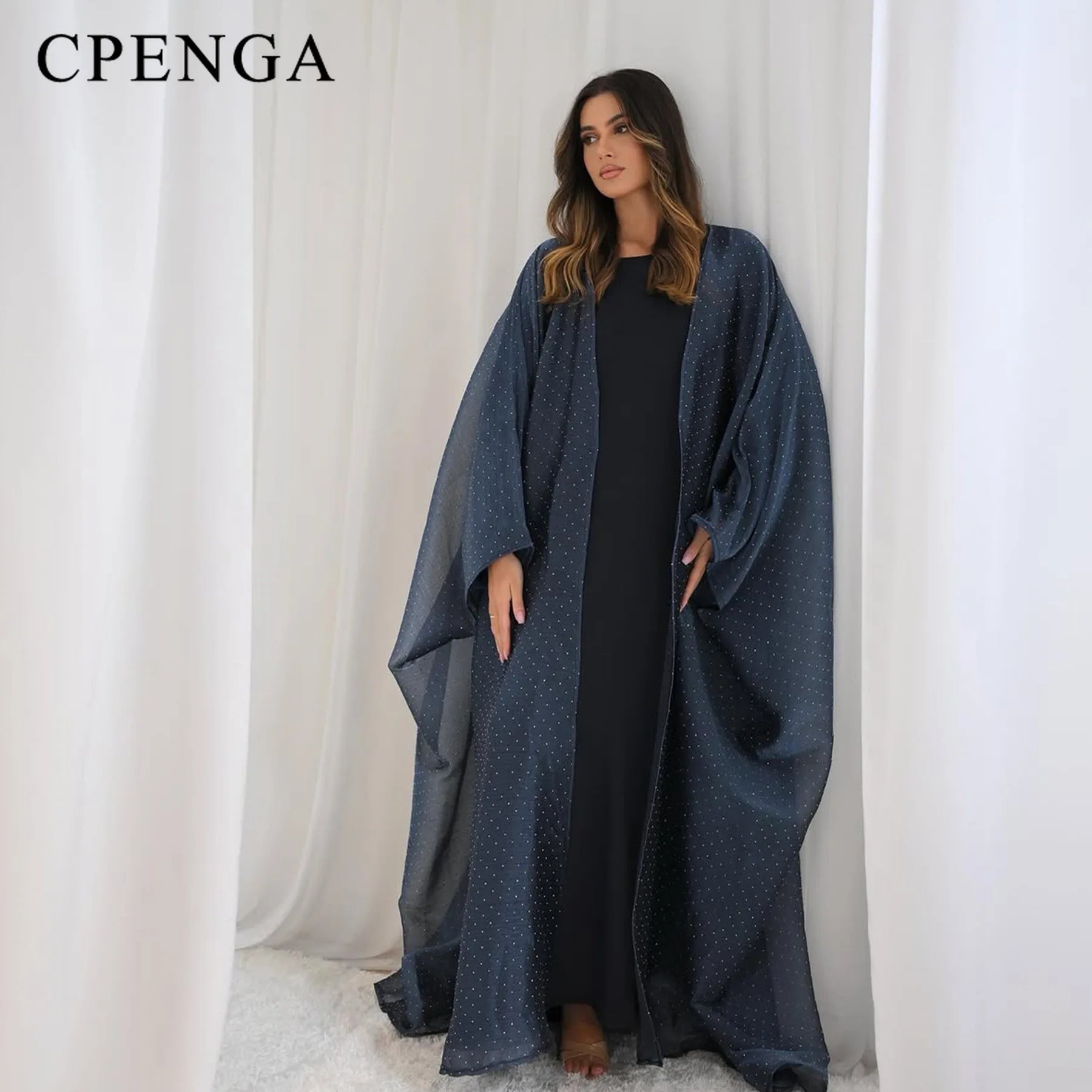 Middle Eastern Islamic Three-Piece Clothing for Women Ramadan Muslim Modest Abaya Dress with Hijab 2025 New Turkey Kaftan Robe.