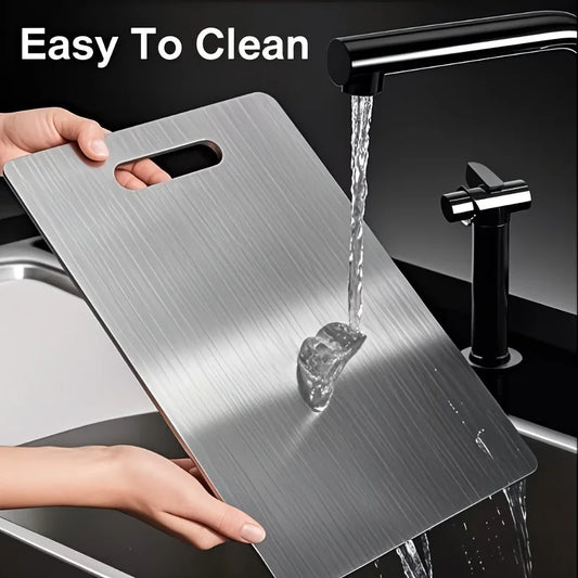 316 Stainless Steel Panel and Chopping Board Kitchen Household Thickened Double Sided Cutting Board Block Kneading Dough Board.