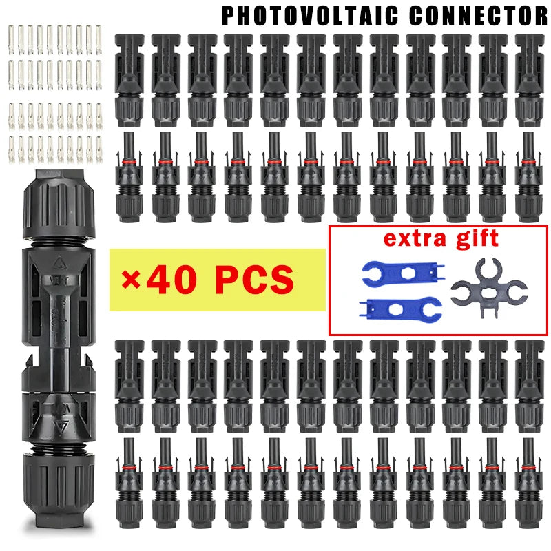 400/200/100/40/20/10 Pcs Photovoltaic Solar Connector 1000V30A Wholesale Panel Connectors Kit for PV/MC Cable 2.5/4/6mm².