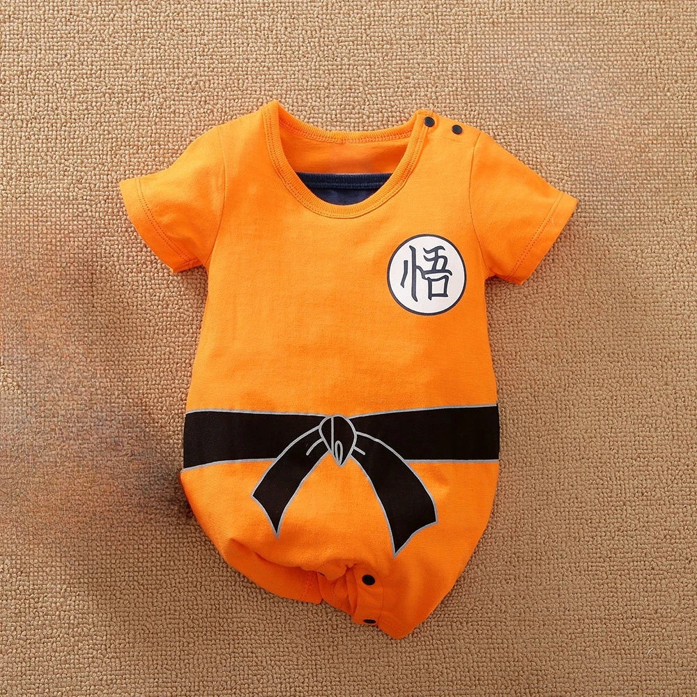 Baby-Sommerkleidung, kurzärmelig, für Jungen und Mädchen, Baumwolle, zum Tragen im Cartoon-Stil, bequem und atmungsaktiv.