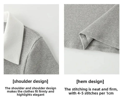 Chic Short Sleeve Polo Neck T-Shirt Women's Summer New Design Sensation Gexuan Fashionable Flip Collar Shoulder Length.