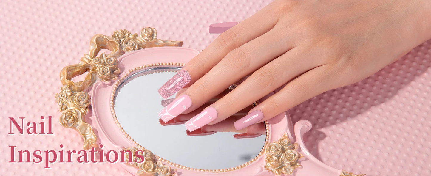 Dip Nails Powder Kit Acrylic Dipping Powder Set with Base Top Coat Activator for French Nail Art Manicure Salon DIY Gift No UV.