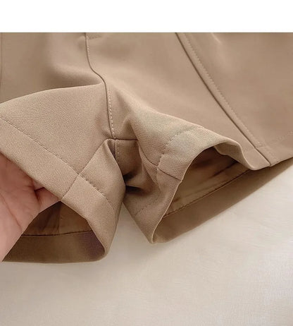 Casual Women A-Line Shorts Fashion Office Lady Commute Vintage Solid High Waist Short Pants Casual Streetwear Summer Trousers.