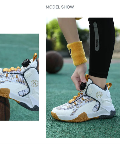 Kids Basketball Shoes Boys Sneakers Non-slip Child Trainer Basket Shoes Outdoor Children Sport Shoes.