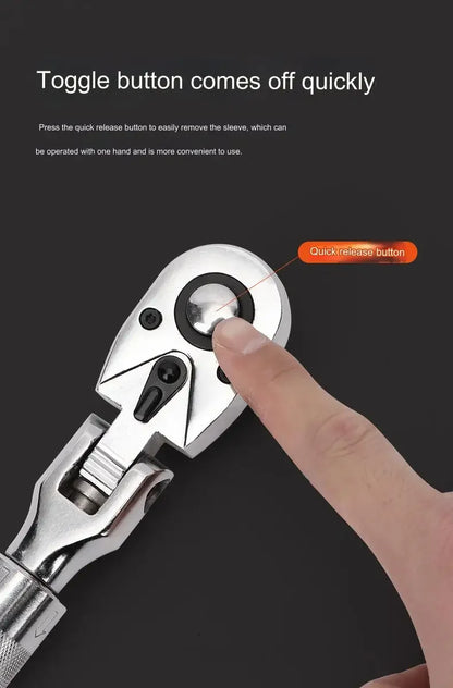 1/4 1/2 3/8 72-Zahn-Ratschenschlüssel aus Kohlenstoffstahl, automatischer Schnellspannschlüssel, multifunktionales Handwerkzeug