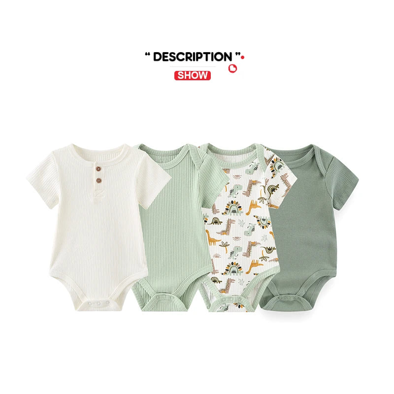 Kiddiezoom 4 Teile/los Unisex Baby Junge Mädchen Bodys Kurzarm Infant Onesies Erste Weihnachten Baby Kleidung.