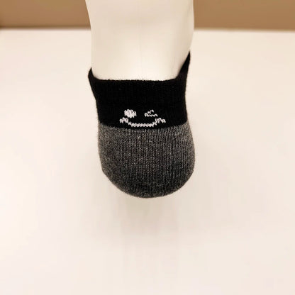 4 Pairs Cotton Women's Boat Socks No Show Socks Set for Lady White Invisible Cotton Socks Pack Pink Black Breathable Summer