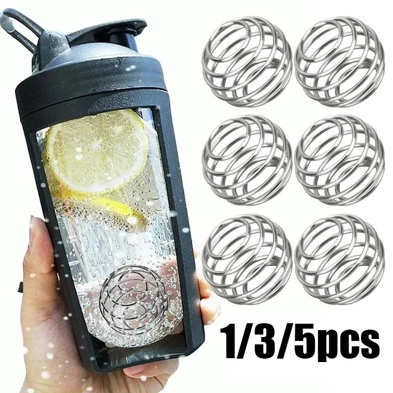1/3/5PCS Stainless Steel Shaker Balls Whisk Protein Mixing Mixer Ball Bar Drink Gadgets for Fitness Sports Shaker Cup Bottle.